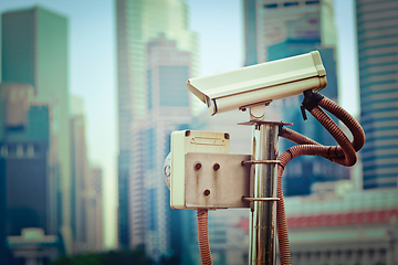 Image showing CCTV surveillance camera in Singapore