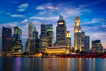 Image showing Singapore skyline in the evening