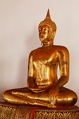 Image showing Sitting Buddha statue close up, Thailand