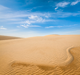 Image showing White sand dunes on sunrise, Mui Ne, Vietnam