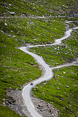 Image showing Serpentine road in Himalayas mountains