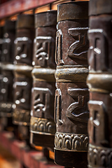 Image showing Buddhist prayer wheels