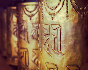 Image showing Buddhist prayer wheels