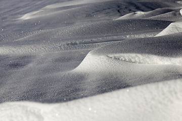 Image showing Deep snow drifts