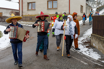 Image showing People attend the Masopust Carnival