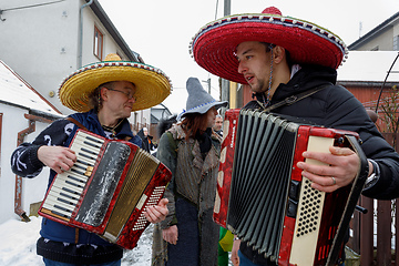 Image showing People attend the Masopust Carnival