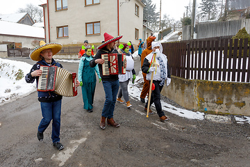 Image showing People attend the Masopust Carnival