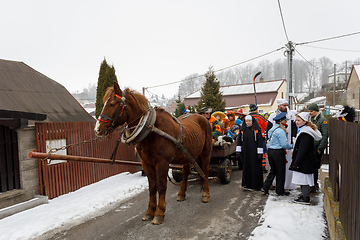 Image showing People attend the Masopust Carnival