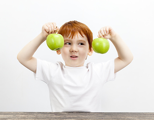 Image showing boy apple