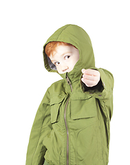 Image showing child in a green jacket