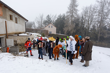 Image showing People attend the Masopust Carnival