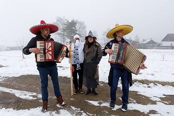 Image showing People attend the Masopust Carnival