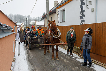 Image showing People attend the Masopust Carnival