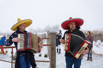 Image showing People attend the Masopust Carnival