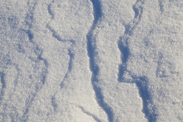 Image showing Snow drifts in winter