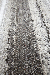 Image showing Asphalt in winter