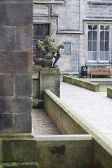 Image showing Unicorn and lion guarding Aberdeen University doors