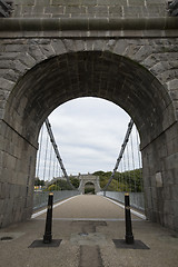 Image showing Wellington Suspension Bridge in Aberdeen, UK - entrance