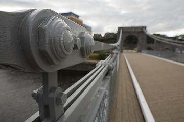 Image showing Wellington Suspension Bridge in Aberdeen, UK - suspension elemen