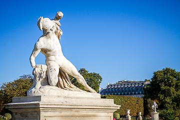 Image showing Alexandre Combattant statue in Tuileries Garden, Paris