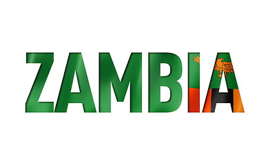 Image showing zambia flag text font