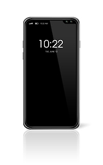 Image showing All-screen black smartphone mockup isolated on white. 3D render