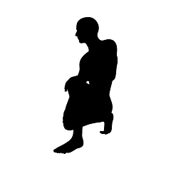 Image showing Sitting Pose Man Silhouette