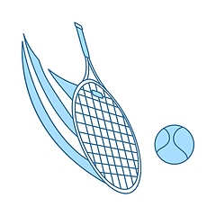 Image showing Tennis Racket Hitting A Ball Icon