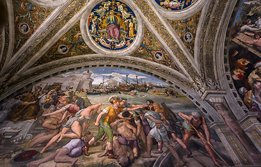 Image showing interiors of Raphael rooms, Vatican museum, Vatican