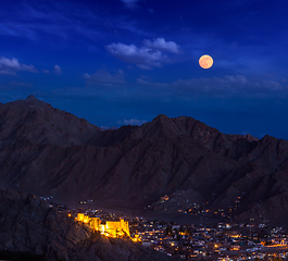 Image showing Night view of Leh, Ladakh, India