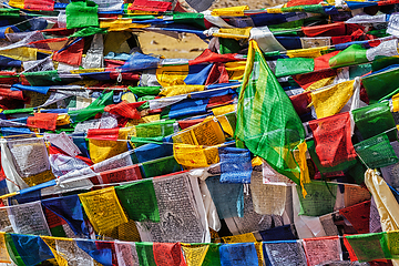 Image showing Buddhist prayer flags lungta