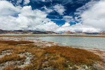 Image showing Tso Kar - fluctuating salt lake in Himalayas