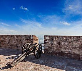 Image showing Old canon in Mehrangarh Fort, Jodhpur, Rajasthan, India