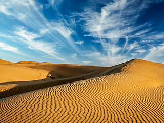 Image showing Sand dunes in desert