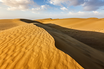 Image showing Sand dunes in desert