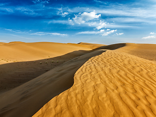 Image showing Sand dunes in desert