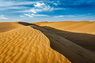 Image showing Sand dunes in desert