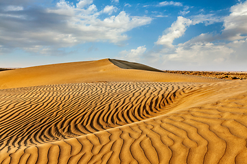 Image showing Sand dunes in desert