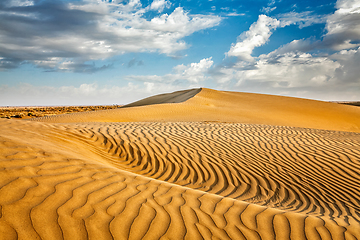 Image showing Sand dunes in desert