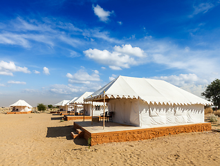 Image showing Luxury tent camp, India