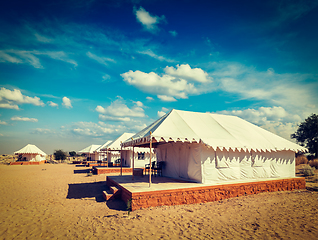 Image showing Luxury tent camp, India