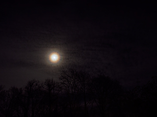 Image showing Ring Around Moon and Clouds