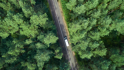 Image showing Top View of Rural Road. Sunny day.