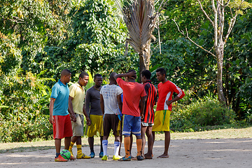 Image showing Malagasy mans play soccer, Madagascar