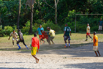 Image showing Malagasy mans play soccer, Madagascar