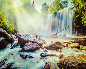 Image showing Tropical waterfall