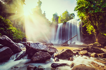 Image showing Tropical waterfall