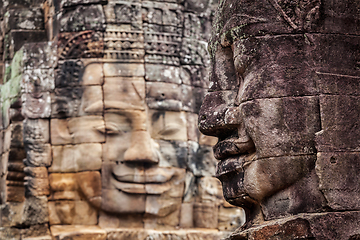 Image showing Faces of Bayon temple, Angkor, Cambodia