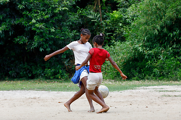 Image showing Malagasy children play soccer, Madagascar