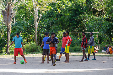 Image showing Malagasy mans play soccer, Madagascar